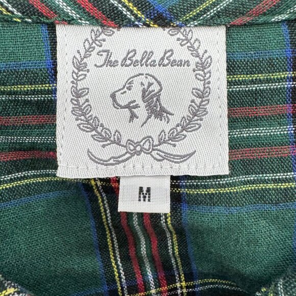 The Bella Bean Tartan Shirt Womens Green Red Plaid Button Front Top Size M - Picture 5 of 10